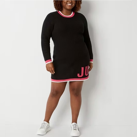 JUICY BY JUICY COUTURE PLUS LONG SLEEVE BODY CON SWEATER DRESS, 1X - Picture 1 of 2